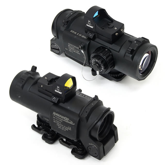 Elcan Specter DR 1X 4X Red Illuminated Scope w/ red dot sight